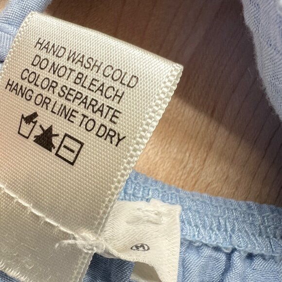 Urban Romantics Babydoll Peasant Style Top Ruffle Detail Open Back Blue Size XS - Picture 8 of 9